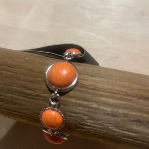 Orange and Silver Women's Bracelet